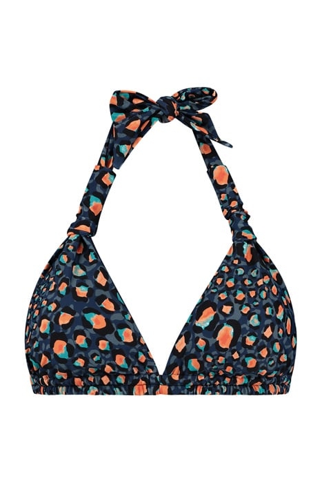 LADIES LEOPARD SPOT BIBI TRANGLE TOP POSEIDON BLUE 4