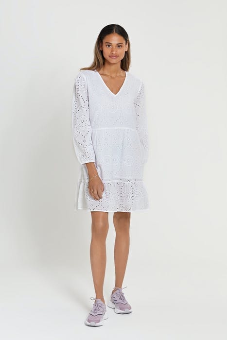 TULUM BRODERIE SHIFT DRESS BRIGHT WHITE 4