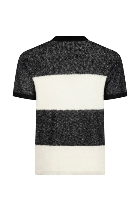 M. KNITTED STRIPE TEE BLACK/WHIT 2