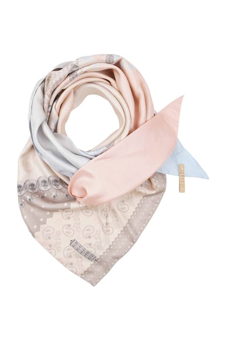 SILK TRIANGLE SCARF ST. TROPEZ PASTEL PATCHWORK 1