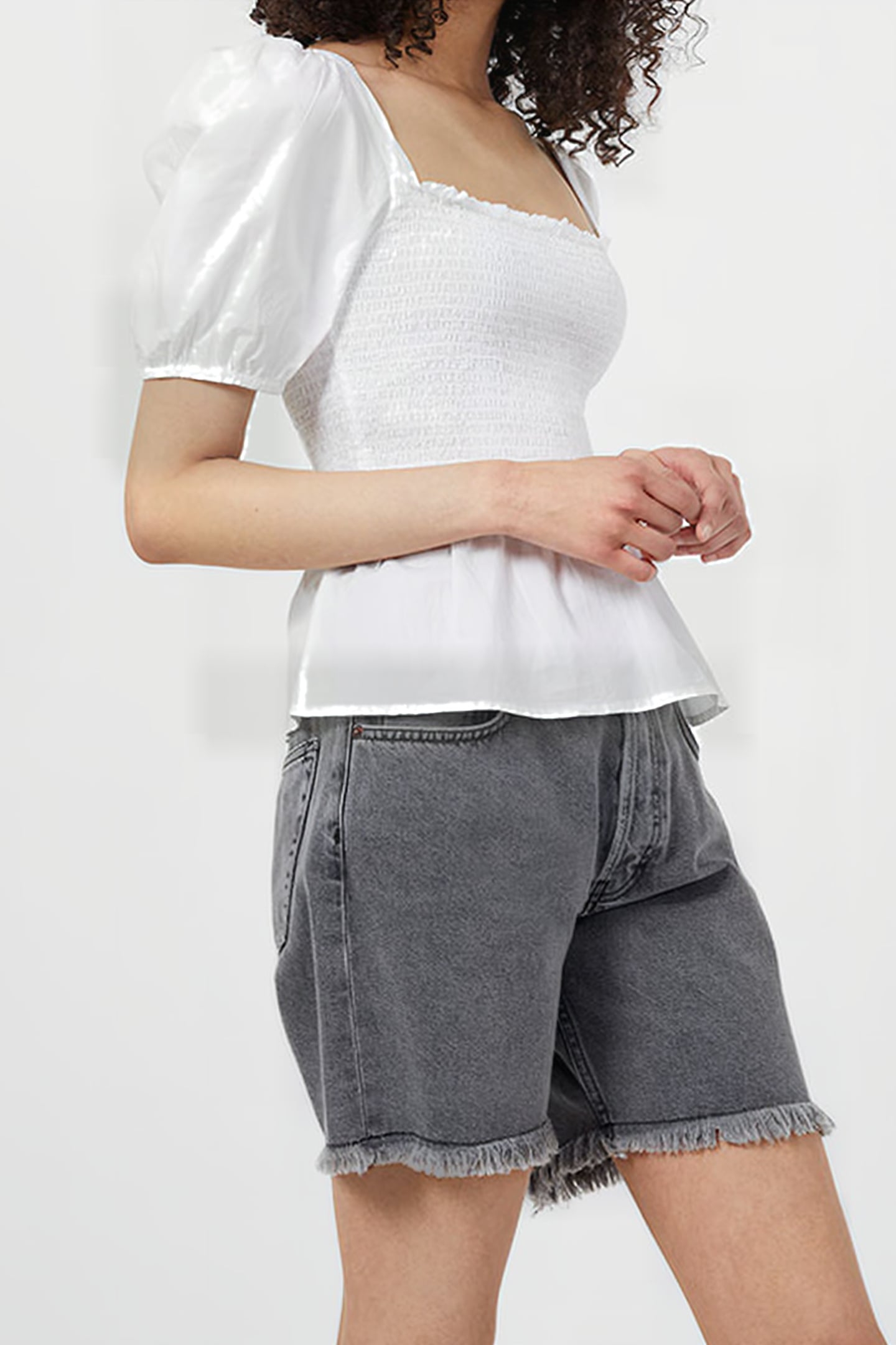 ARTINA SMOCKED TOP SOLID SUMMER WHITE 2