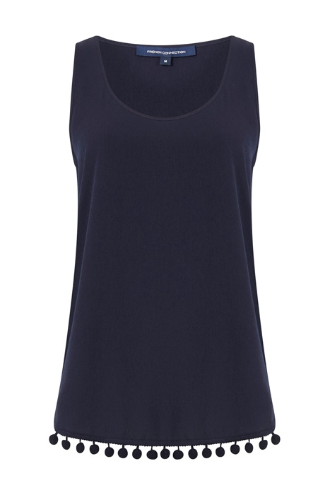 ESO CREPE LIGHT POM POM VEST TOP UTILITY BLUE 4
