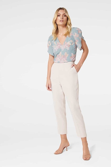 SAVANNA PETAL SLEEVE BLOUSE MIST FLOATING BLOSSOM MIST FLOAT 5