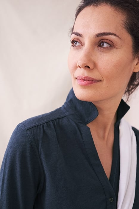 ANNIE PRINTED JERSEY SHIRT FRENCH NAVY 4