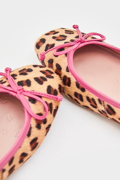 BOW BALLET PUMP BROWN PRINT 4