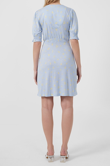 SARA-BONITA ECO V NK SS DRESS CLOUD BL/BUTTER YELL 2