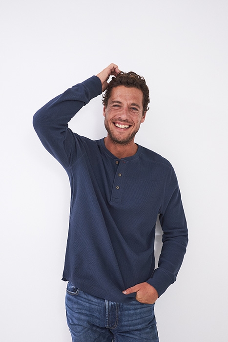 PORTER WAFFLE HENLEY DARK NAVY 2