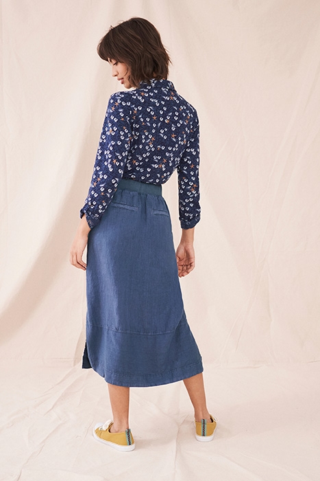 EFFIE LINEN SKIRT BLUE 2
