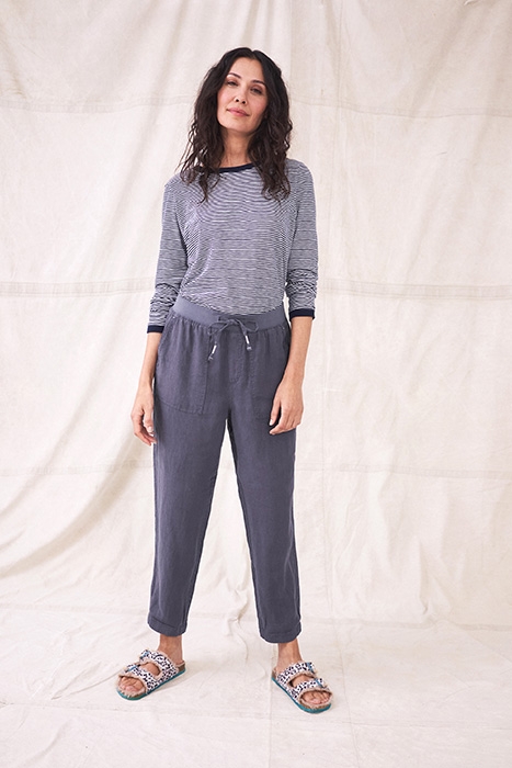 EFFIE LINEN TROUSER PURPLE 2