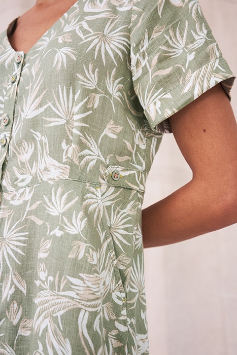 IVY LINEN MINI DRESS GREEN 4