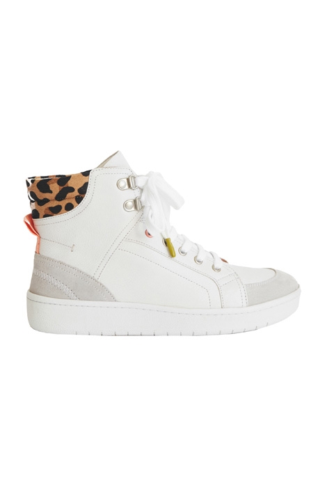 LEATHER HIGH TOP TRAINER WHITE 1