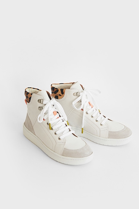 LEATHER HIGH TOP TRAINER WHITE 2