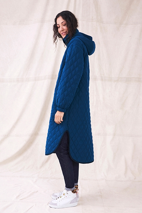 MAXINE QUILTED COAT MID BLUE 3