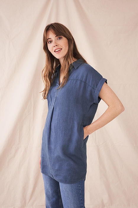 BANTU LINEN TUNIC DUS BLUE 2