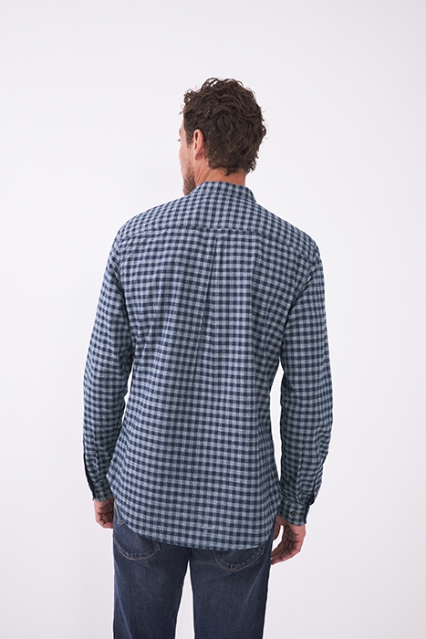 GORSE GRANDAD SLIM CHECK SHIRT DARK NAVY 3
