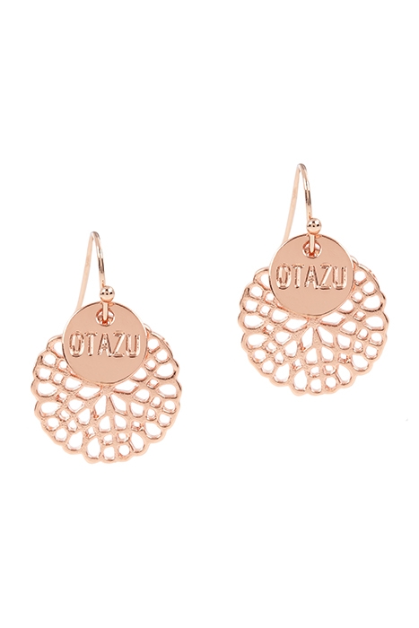 OTAZU FLOWER DISK EARRINGS ROSEGOLD ROSEGOLD 1