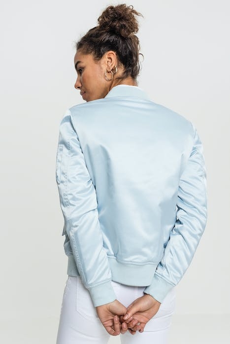 LADIES SATIN BOMBER JACKET BABYBLUE 3