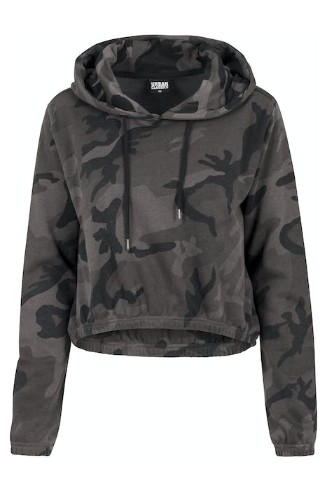 LADIES CAMO CROPPED HOODY DARK CAMO 1