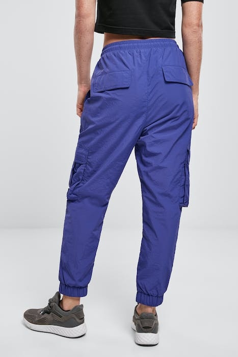 LADIES HIGH WAIST CRINKLE NYLON CARGO PANTS BLUEPURPLE 3