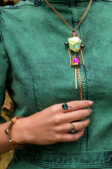 EMBRACE RING GREEN, PINK 2