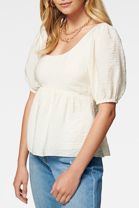 YASMINA PUFF SLEEVE BABYDOLL BLOUSE CREAM 4