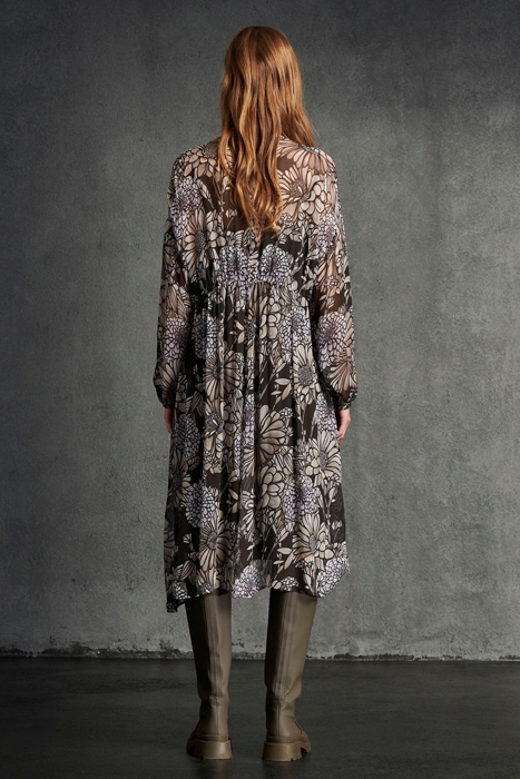 DRESS WITH FLORAL PRINT WARM GREY / LIGHT LILAC 3