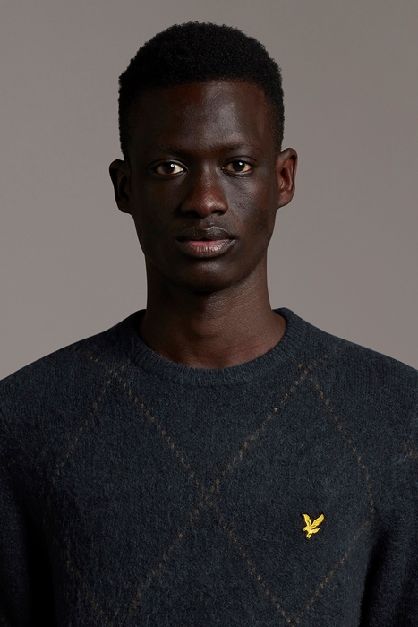 BRUSHED ARGYLE JUMPER DARK NAVY 4