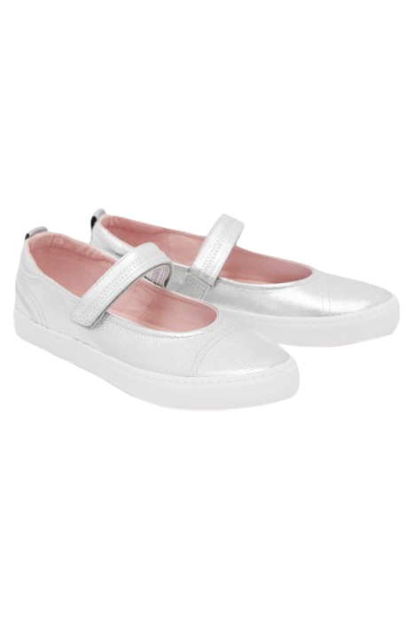 MARY JANE CANVAS PUMP SILVER TONE METALLIC 2