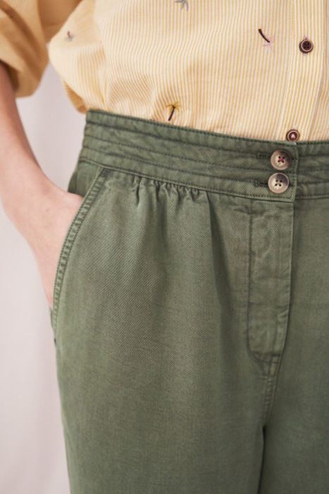 AMELIE TAPERED TROUSER MID GREEN 2