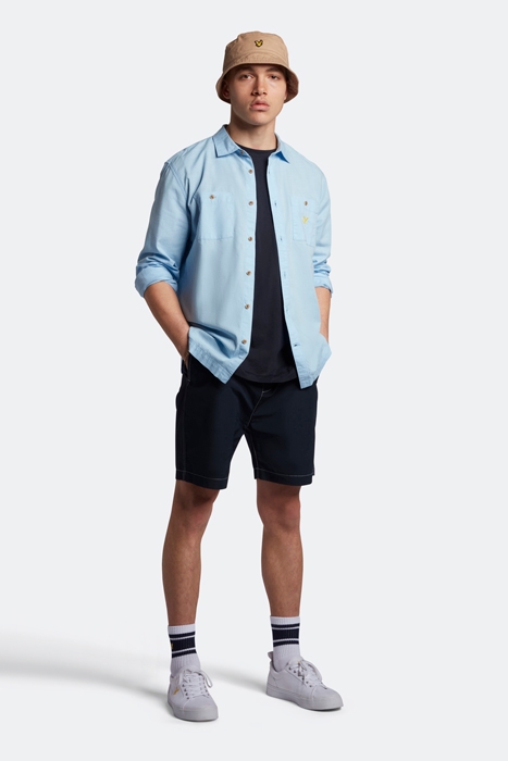 SLUB COTTON SHIRT BLUE WATER 3