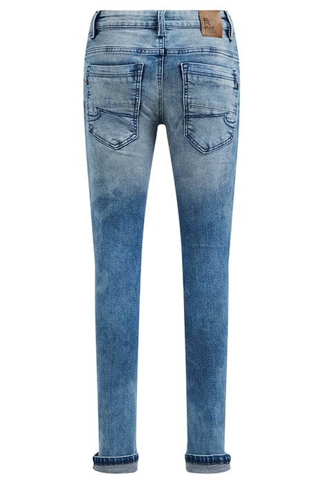 JONGENS SKINNY FIT JEANS MET BIKERDETAILS EN STRETCH BLUE 5