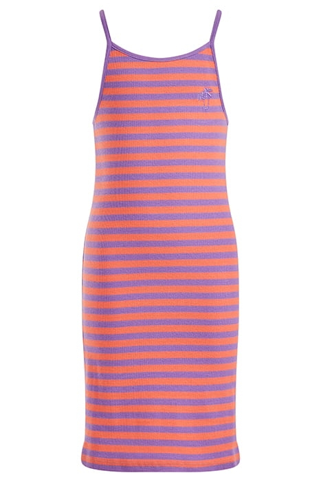 MEISJES GESTREEPTE JURK VAN RIBSTOF PURPLE 1