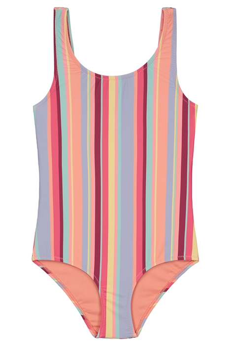 GIRLS RUBY SWIMSUIT MYKONOS STRIPE BLUSH PINK 1