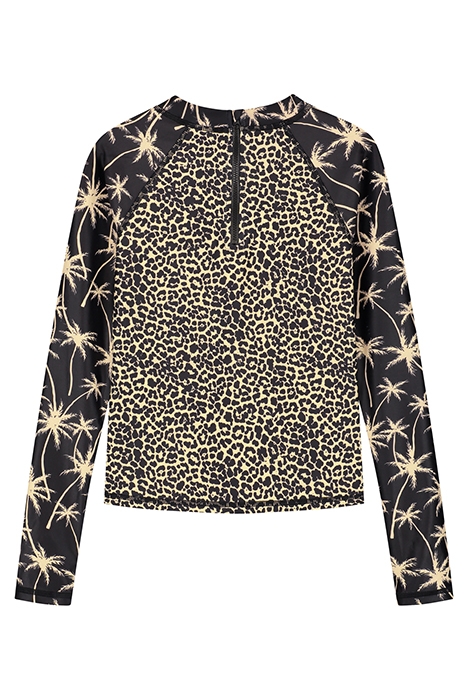 GIRLS TESS RASH TEE VACATION PALM BLACK 2