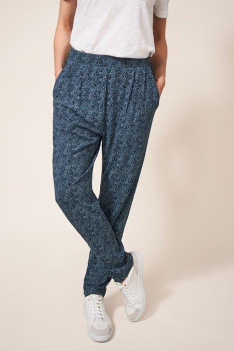 MAISON ECO VERO JERSEY TROUSER NAVY MULTI 2