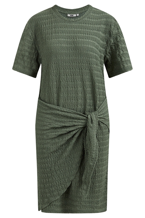 LADIES TEXTURED WRAP DRESS SEA GREEN 1