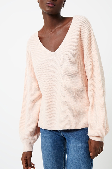 MOSSY V NECK KNIT SOFT PINK 2
