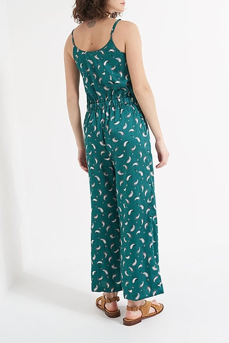 SEA GREEN PAISLEY HEART PRINT JUMPSUIT CASHMERE HEART 2