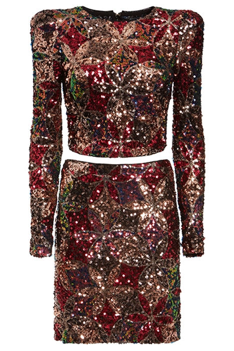 MARCIANO- EZRA SEQUIN TWO PIECE SET HARLEQUIN SEQUIN 1