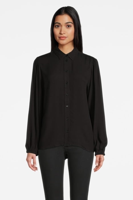 BLOUSE WOVEN LONG SLEEVES BLACK 1