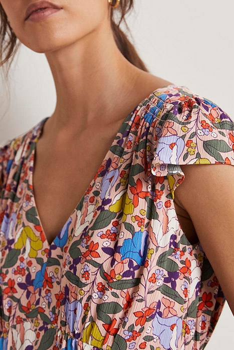 GRACE FLUTTER SLEEVE DRESS PNK 5