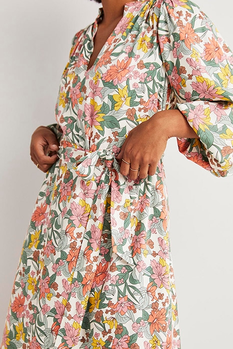 NOTCH NECK BLOUSON MIDI DRESS IVO 5