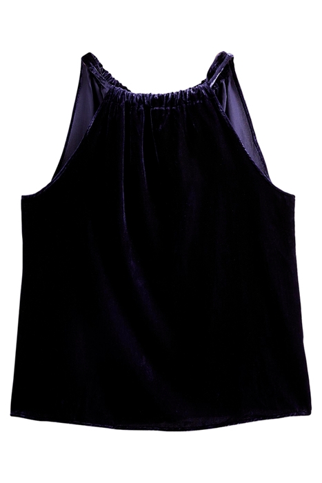 HALTERNECK VELVET TOP NVY 5