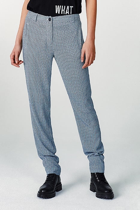 MICRO-GEOMETRIC MOTIF LONG STRAIGHT TROUSERS SUNSET LAGOON 1