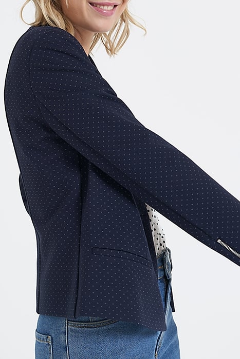 MINIMALIST NAVY JACQUARD KNIT SUIT JACKET 4