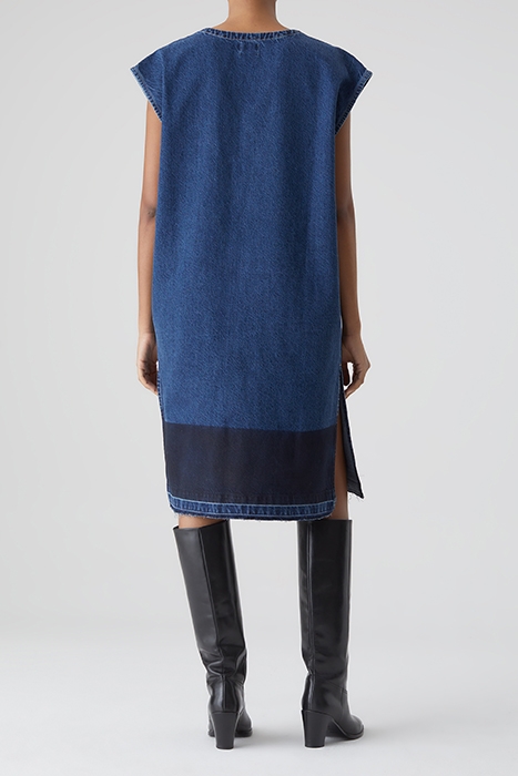 V-NECK DRESS DARK BLUE 2