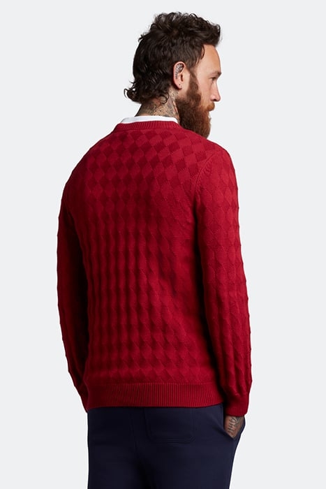 ARGYLE CREW NECK TUNNEL RED 2