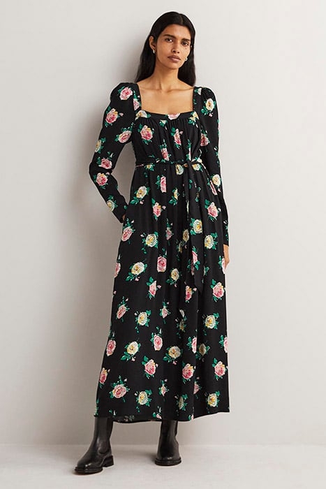 SQUARE NECK MAXI DRESS BLK 1