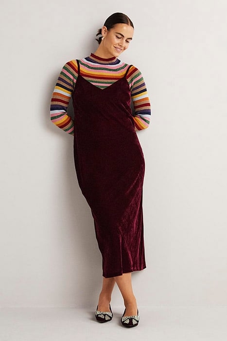 VELVET SLIP MIDI DRESS DPR 3