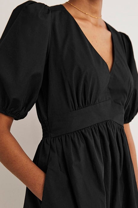 PUFF SLEEVE TIERED DRESS BLK 5